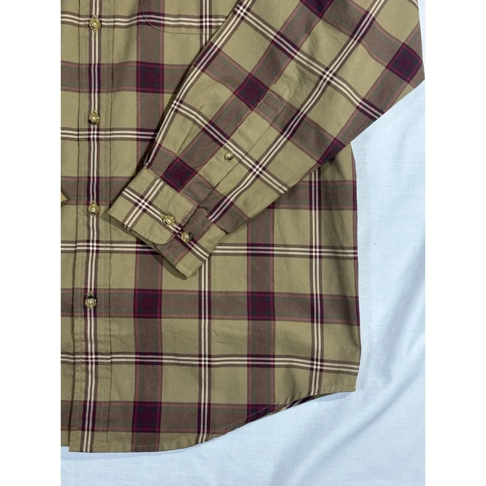 ORVIS Mens Medium Long Sleeve Plaid Casual Button Down Shirt‎ 100% Cotton